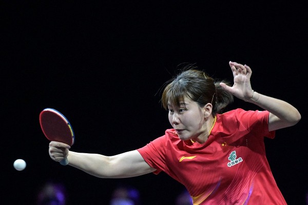 陳幸同女單首圈淘汰港隊杜凱琹。©AFP