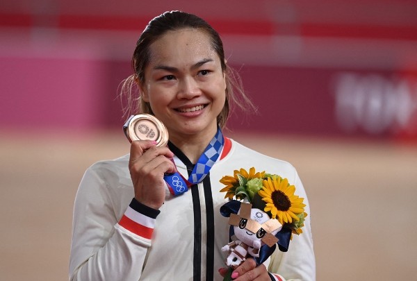 Sarah在東京奧運拿下個人爭先賽銅牌。©AFP