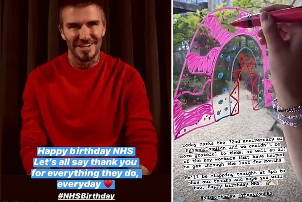 碧咸與妻子同賀NHS周年。