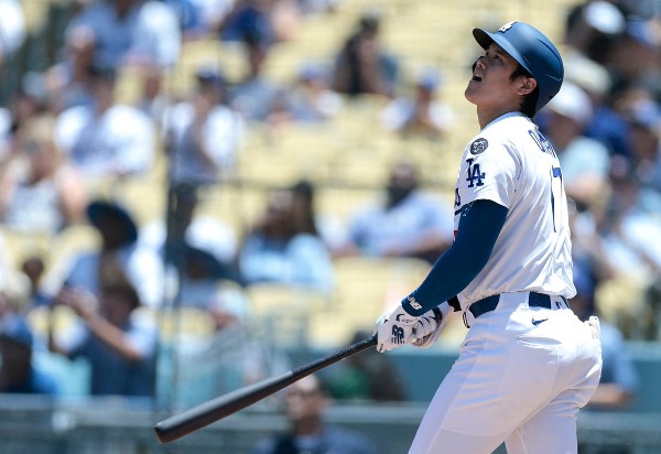 大谷翔平擊出一個441呎遠的全壘打。©AFP