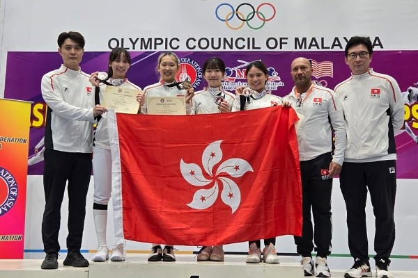 港隊在女花團體賽大勝澳門奪冠。體育總會