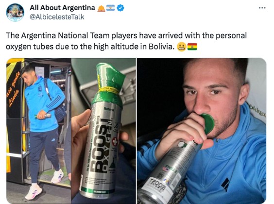 阿根廷兵靠氧氣瓶抗高山症