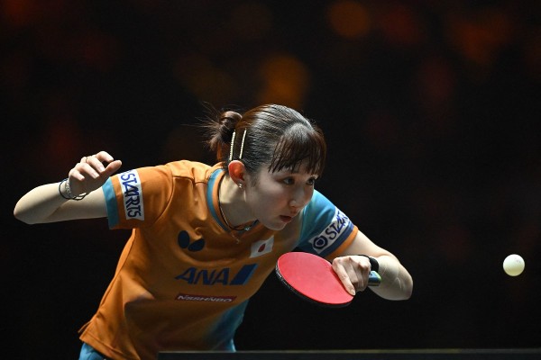 早田希娜女單出局後在女雙有機會爭金。©AFP