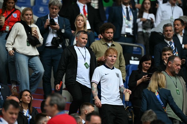 Ed Sheeran周日有入場撐英格蘭。©AFP
