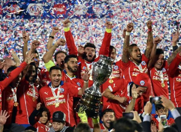 智利取得國家歷來在足球的最大成就。©AFP