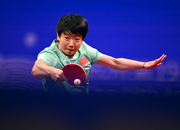 孫穎莎乒乓球女單贏波，今屆亞運收穫3金。©AFP