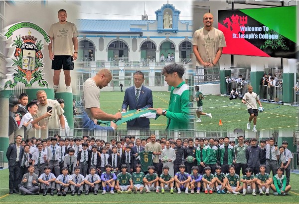 布朗走訪聖若瑟書院與校隊交流及特訓。筆者提供