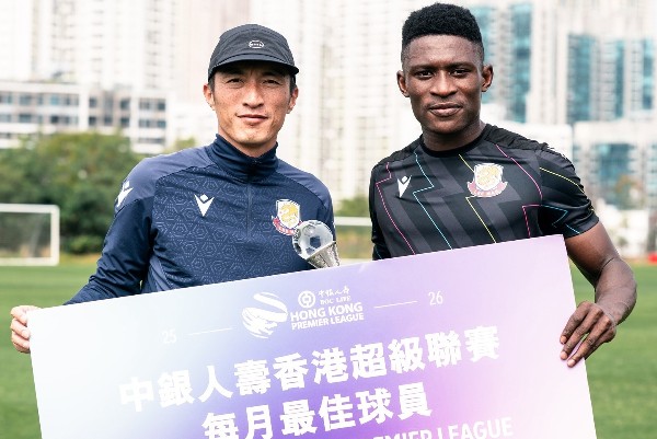 巴科爾5度當選港超每月最佳球員