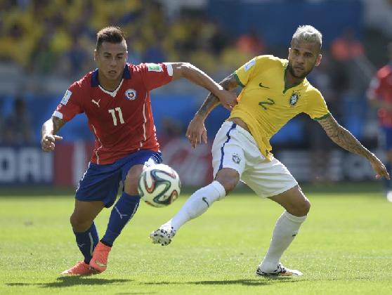 華加斯在今夏世盃表現出色，助智利殺入16強。©AFP