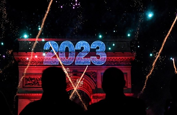 世界各地慶祝踏入2023年。©AFP