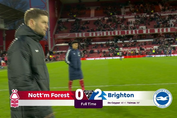 【英超】諾定咸森林0：2白禮頓