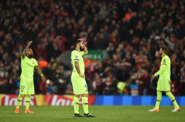 蘇亞雷斯在敗給利物浦後一臉沮喪。©AFP