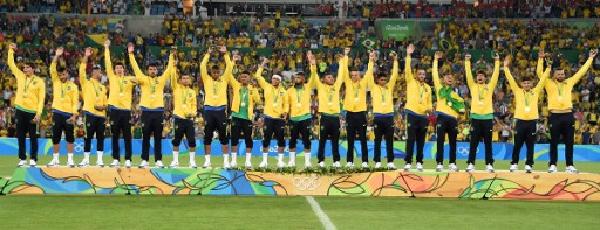 奧運男足決賽由巴西奪得金牌。©AFP