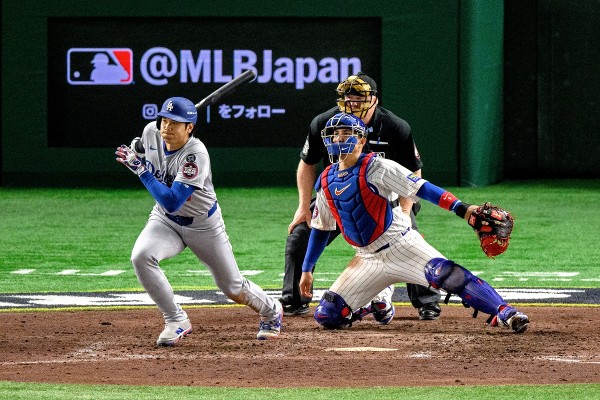 大谷翔平在MLB東京賽領道奇隊勝出。©AFP