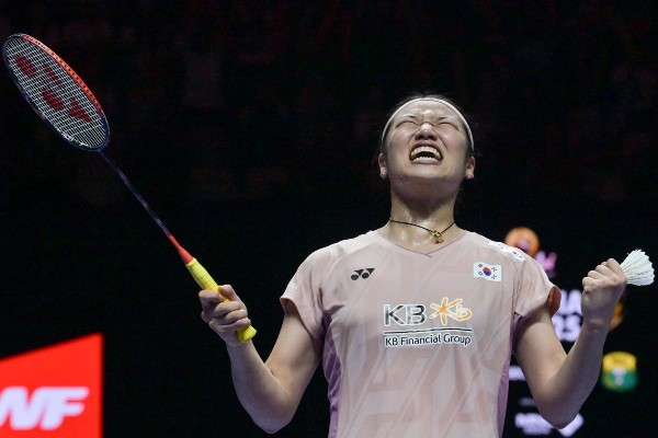 安洗瑩決賽戲劇反勝,於印尼公開賽封后。©AFP